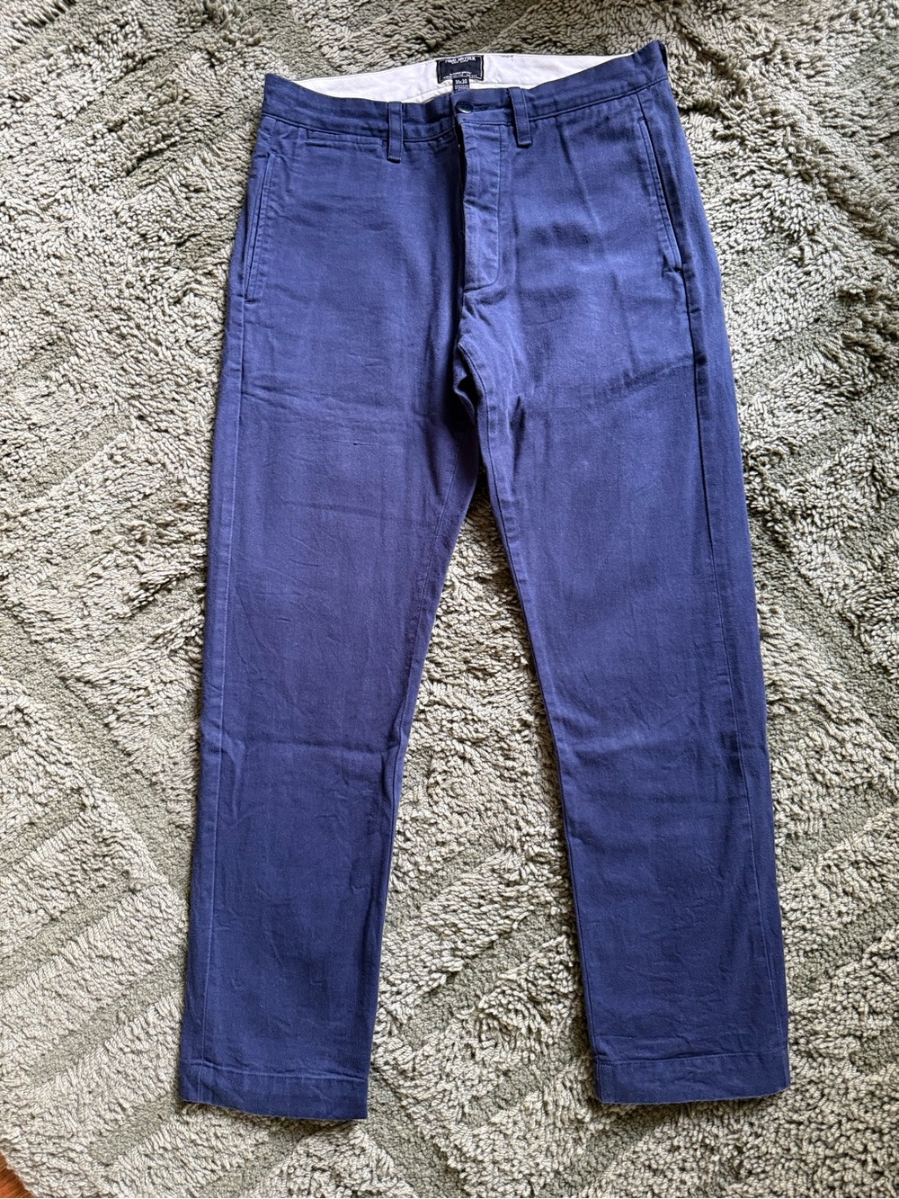 Todd Snyder Japanese Selvedge Chino Pants Navy Blue Button Fly 31x30
